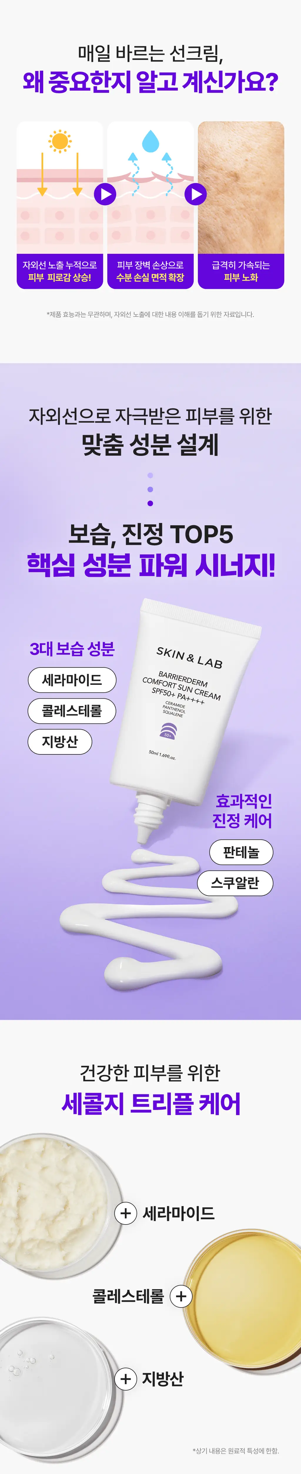 [NEW/혼합자차]스킨앤랩 베리어덤 컴포트 선크림50ml 상세페이지 5